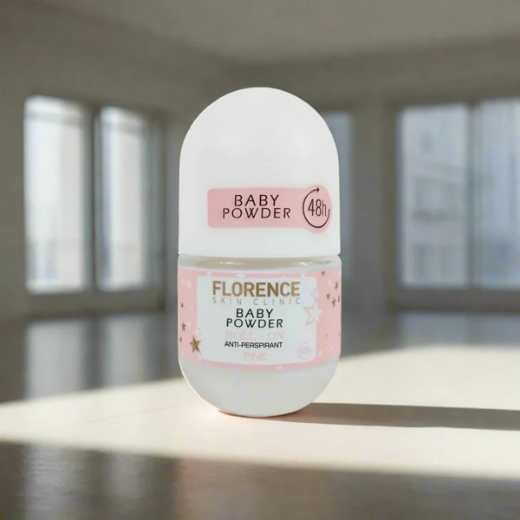 صورة فلورنس بيبي باودر بنك رول للعنايه بالجسم 50مل نسائي