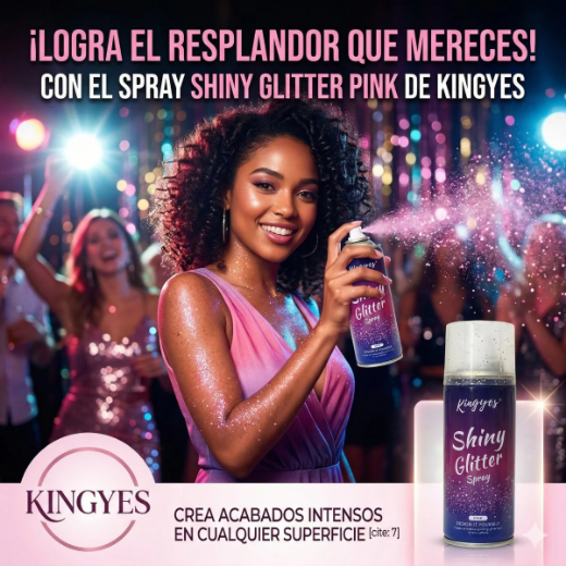 صورة بخاخ لامع وردي من غليتر إن سبراي، 120 مل