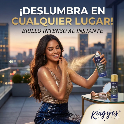 صورة بخاخ لامع ذهبي من كينجز آيز، 120 مل